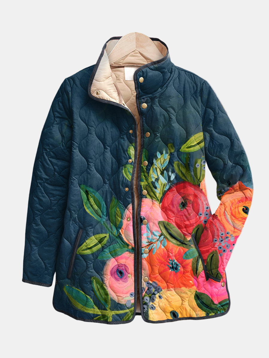 KAIA | Vintage Charming Floral Quilted Jacket