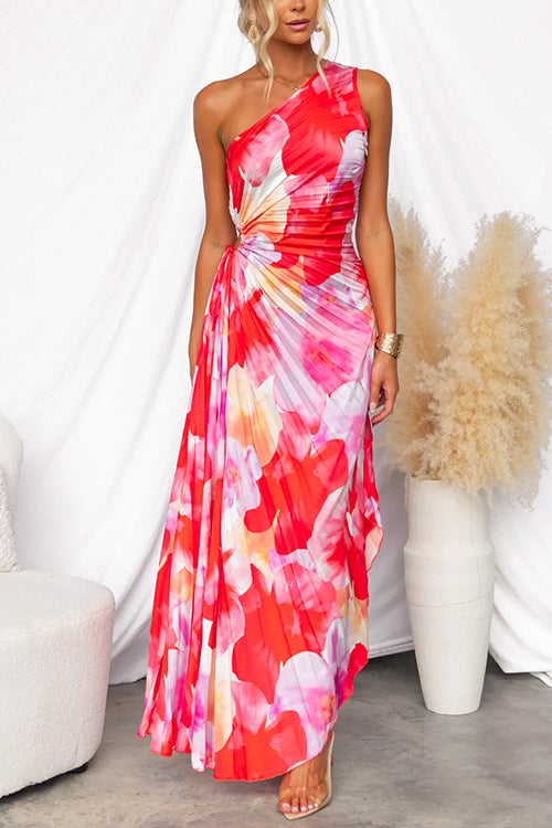 Celeste | Pleated One-Shoulder Dress