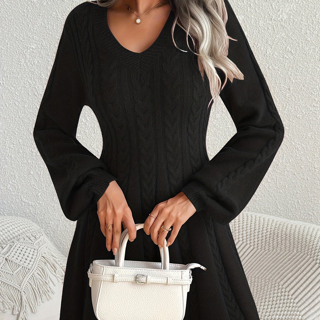 Nora Lantern Sleeve Knit Dress