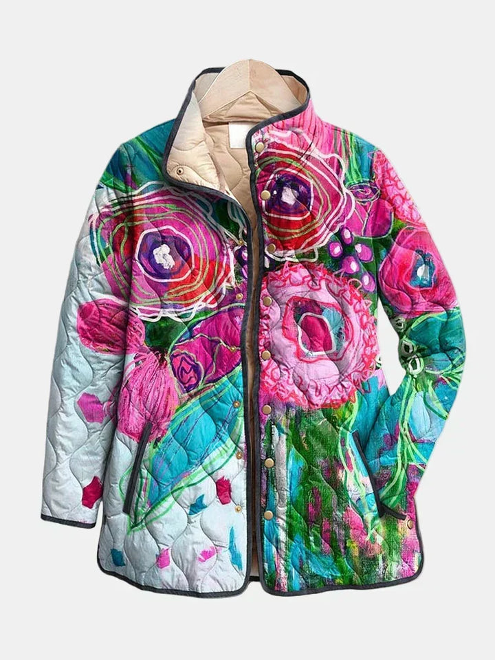 KAIA | Vintage Charming Floral Quilted Jacket