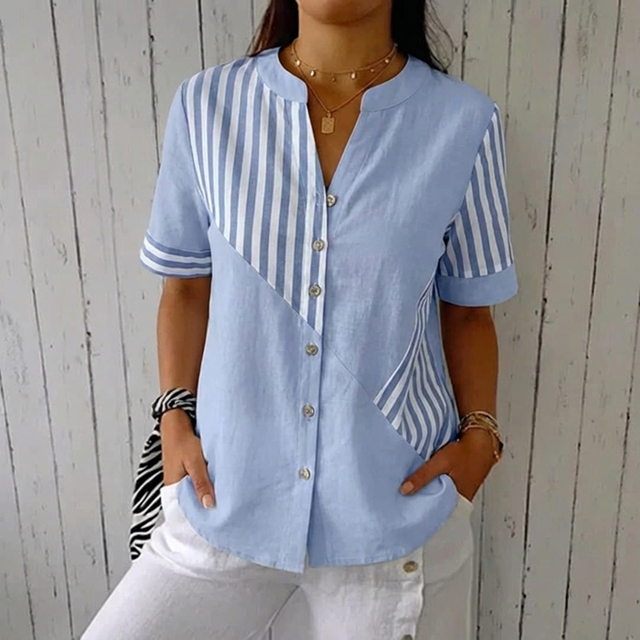 Jenny™ - Striped Linen-cotton Summer Top