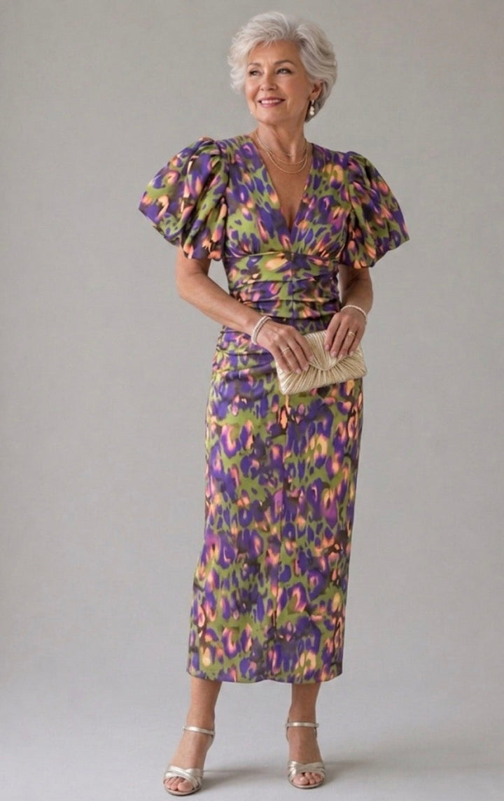 Perdita | Vivid Pleated Midi Dress