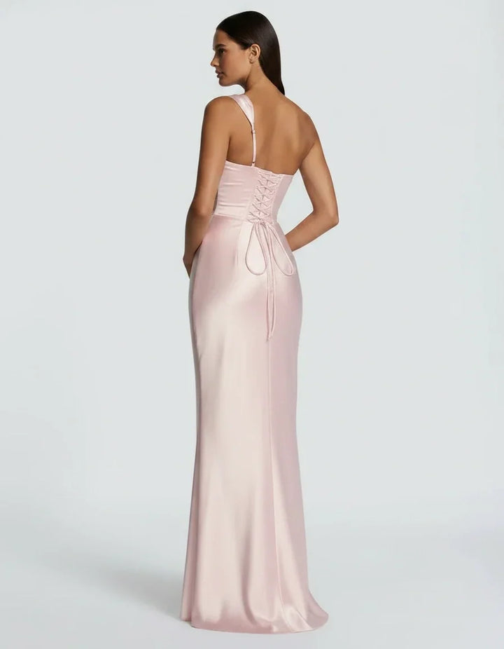 Amarante · The Draped One-Shoulder Satin Gown