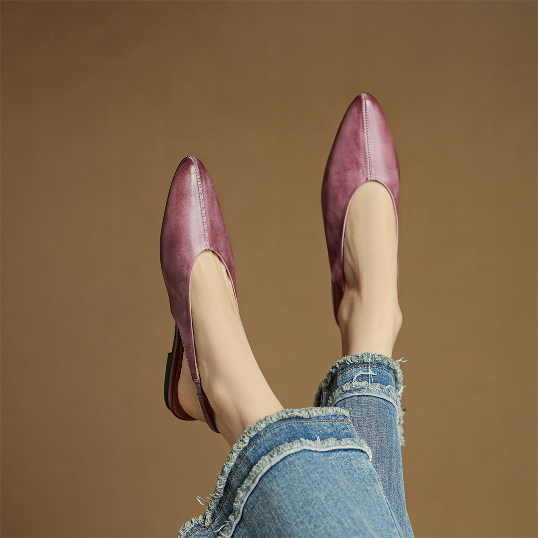 Juliet™ Genuine Leather Slingback Flats