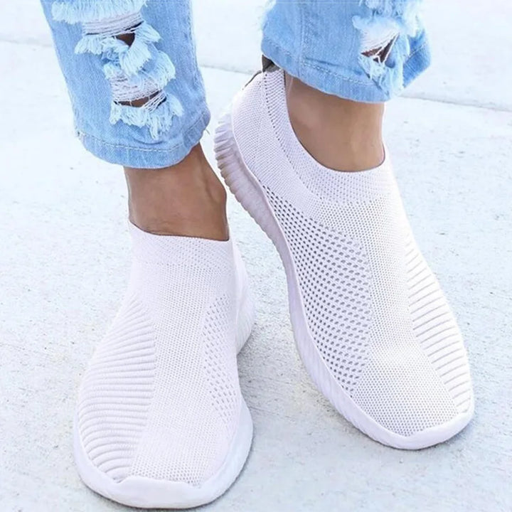 Sienna™ – Knit Sock Slip‑On Walking Flats