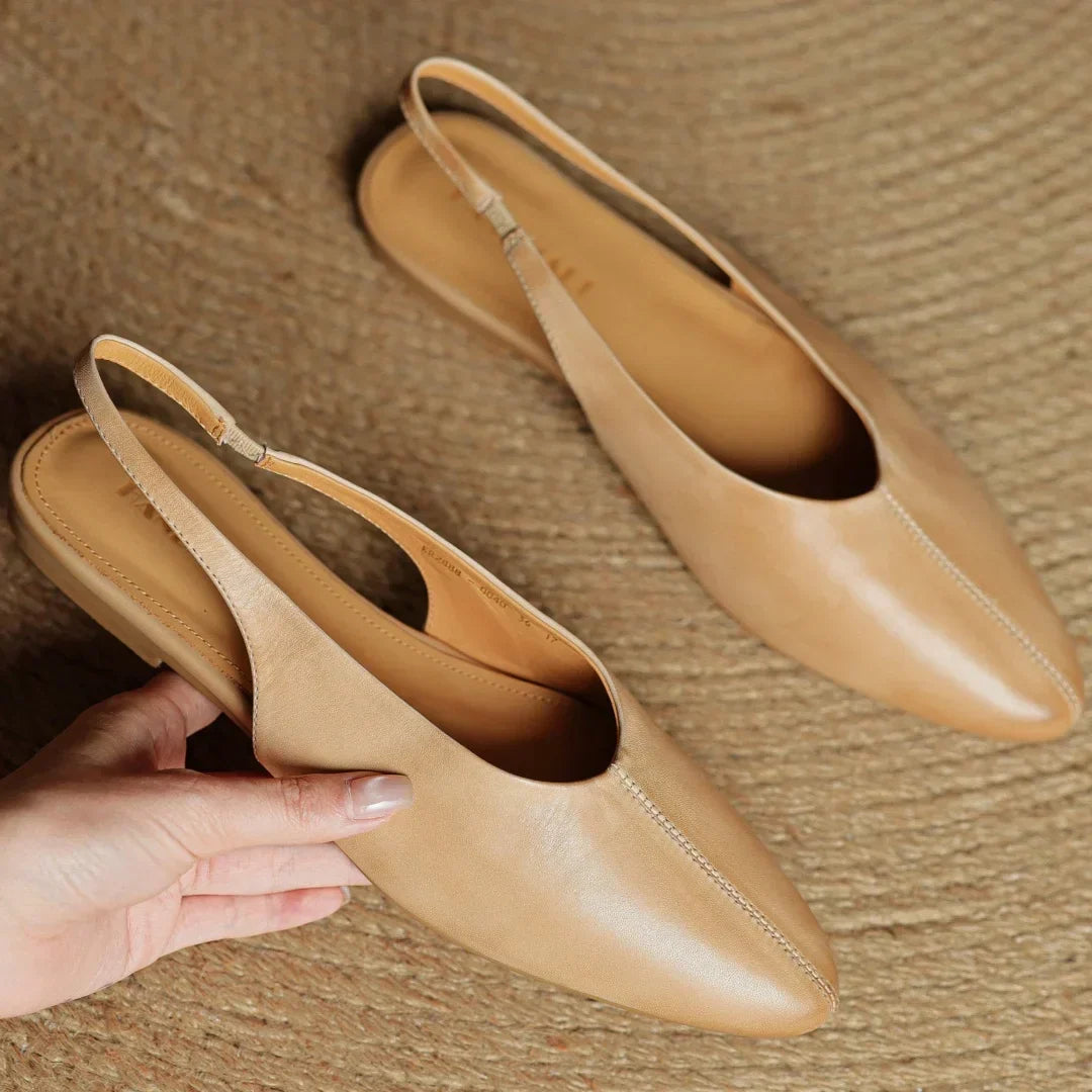 Juliet™ Genuine Leather Slingback Flats