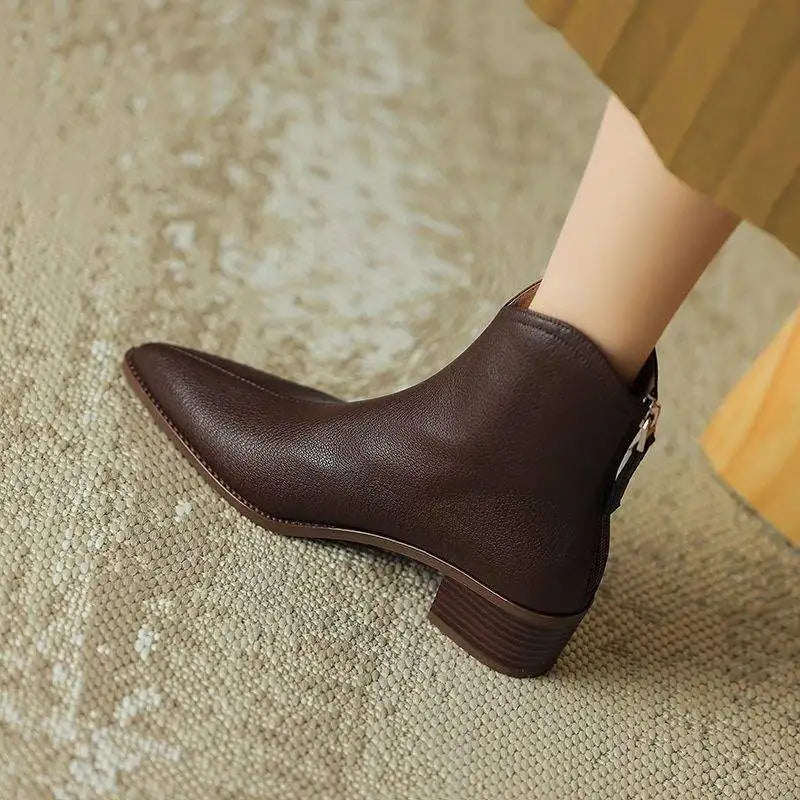 Marveira™ Pointed-Toe Vegan Ankle Boots