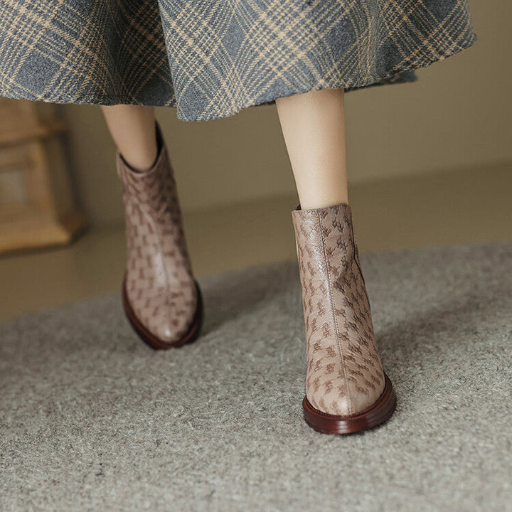 Margot™ Woven Vegan Leather Ankle Boots