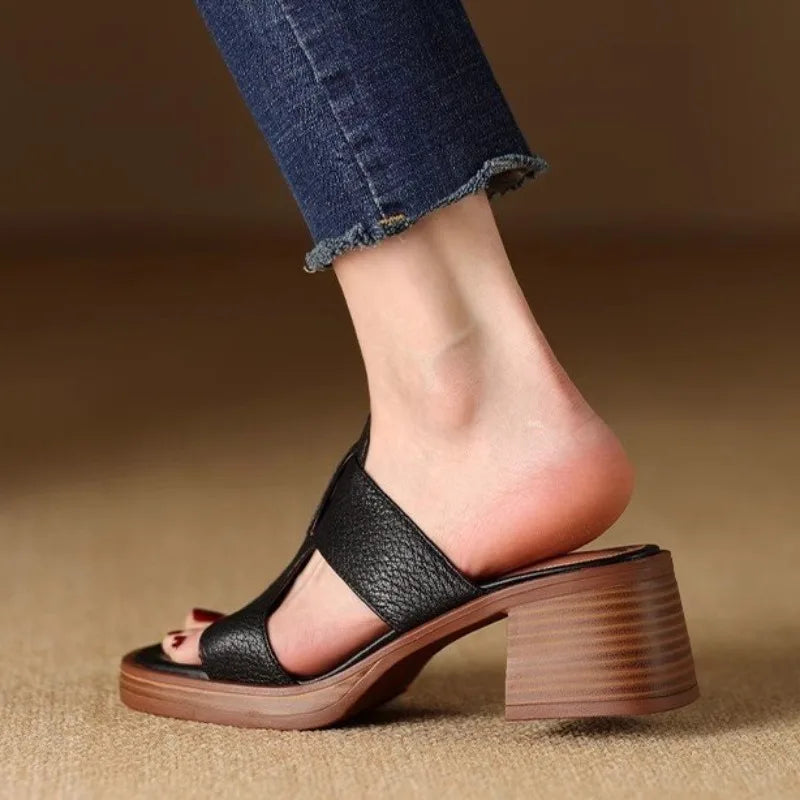 Luna™ Open-Toe Block-Heel Slide Sandals