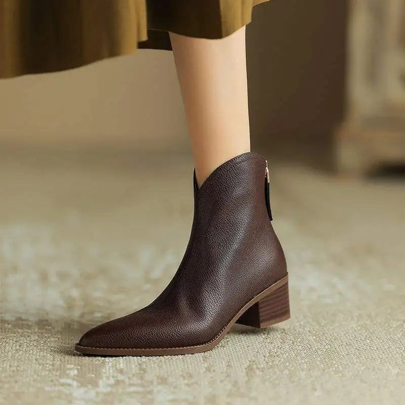 Marveira™ Pointed-Toe Vegan Ankle Boots