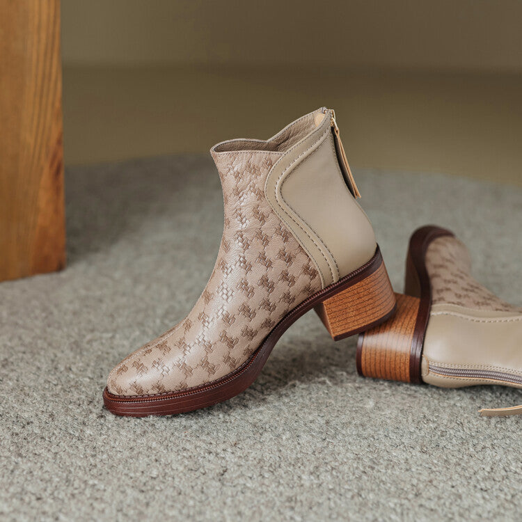 Margot™ Woven Vegan Leather Ankle Boots