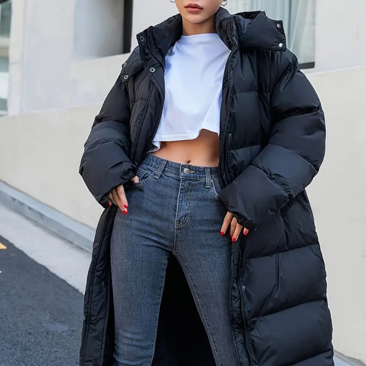 Livia | Long Quilted Jacket with High Collar