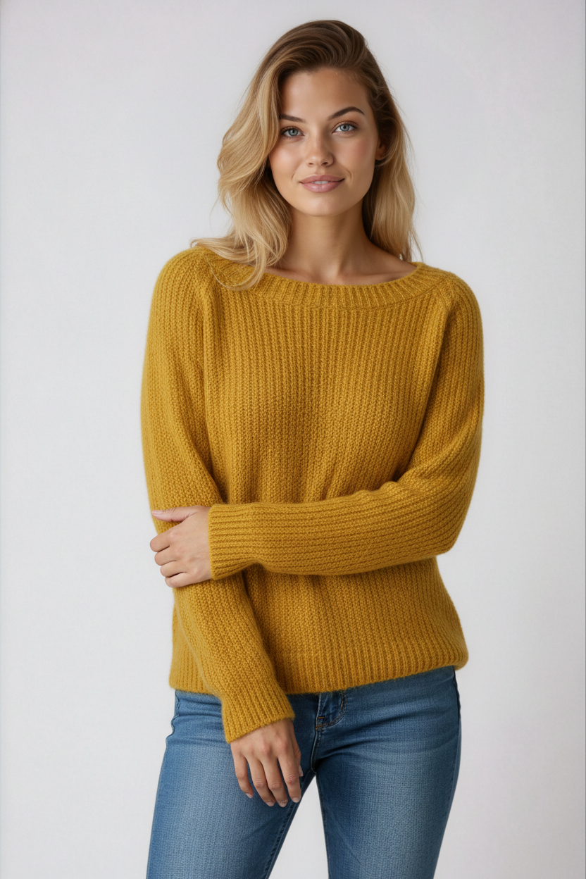Amara | Sweater with Boat Neckline
