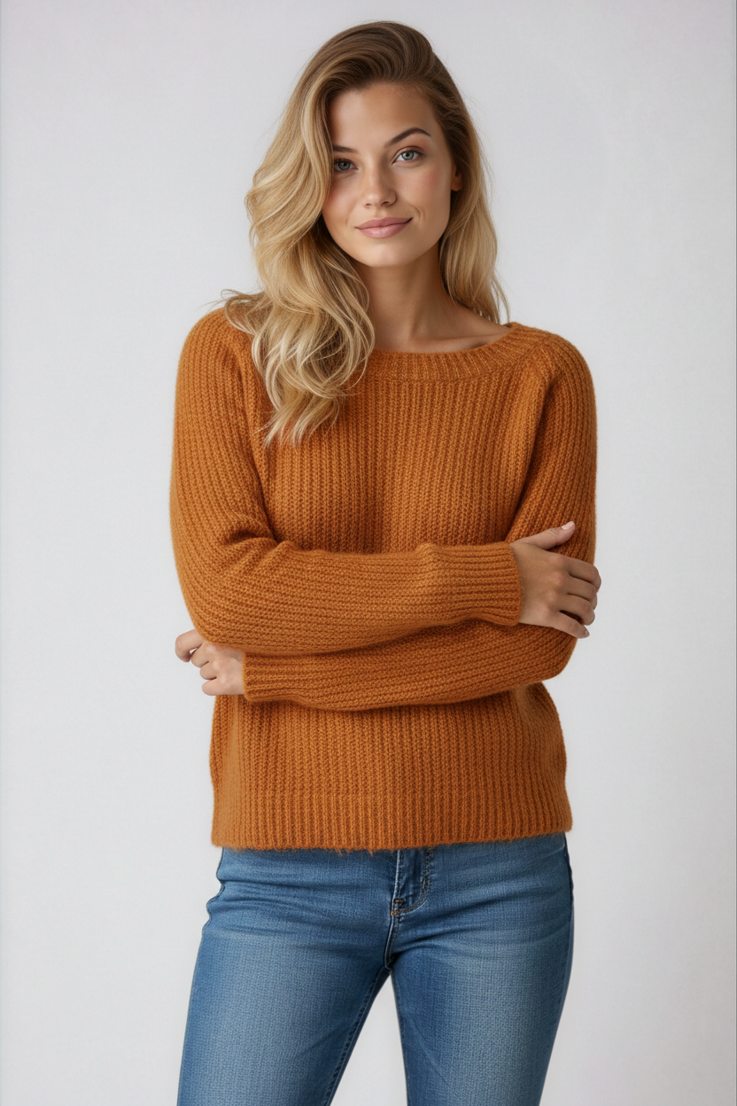 Amara | Sweater with Boat Neckline