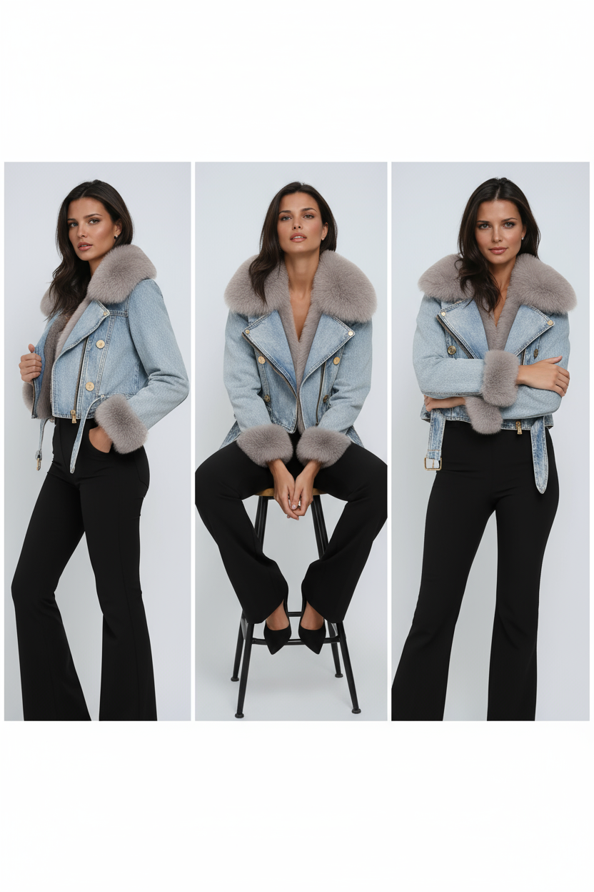 Amara | Denim Jacket with Fur Lining
