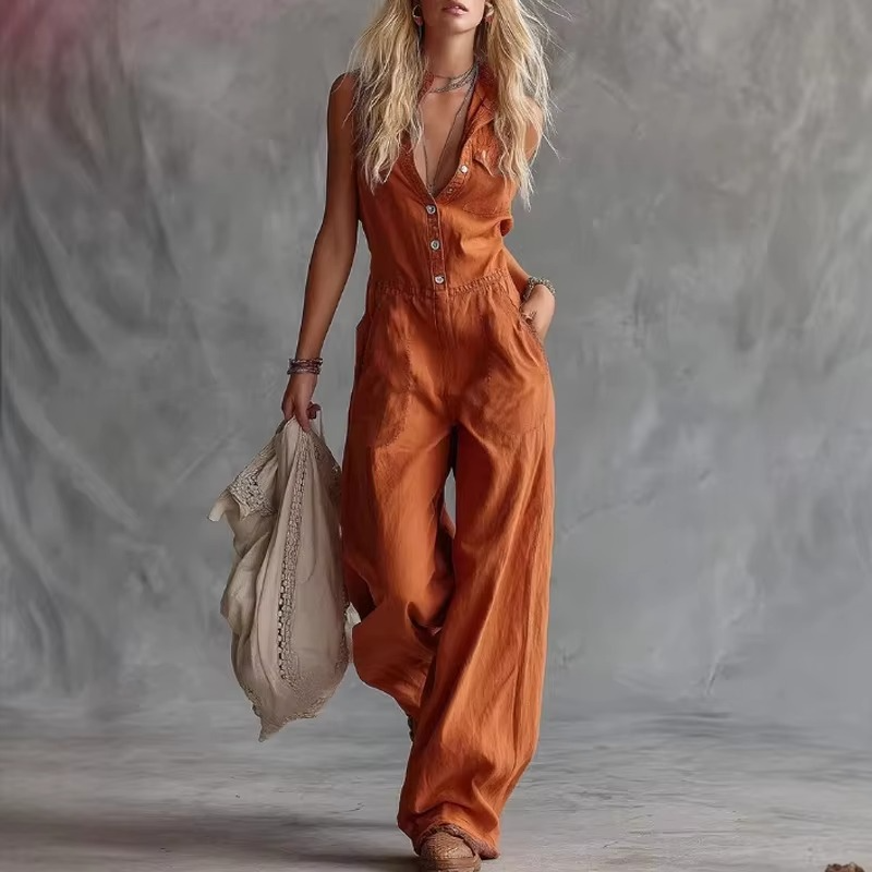 Virella™ – Sleeveless Button Jumpsuit