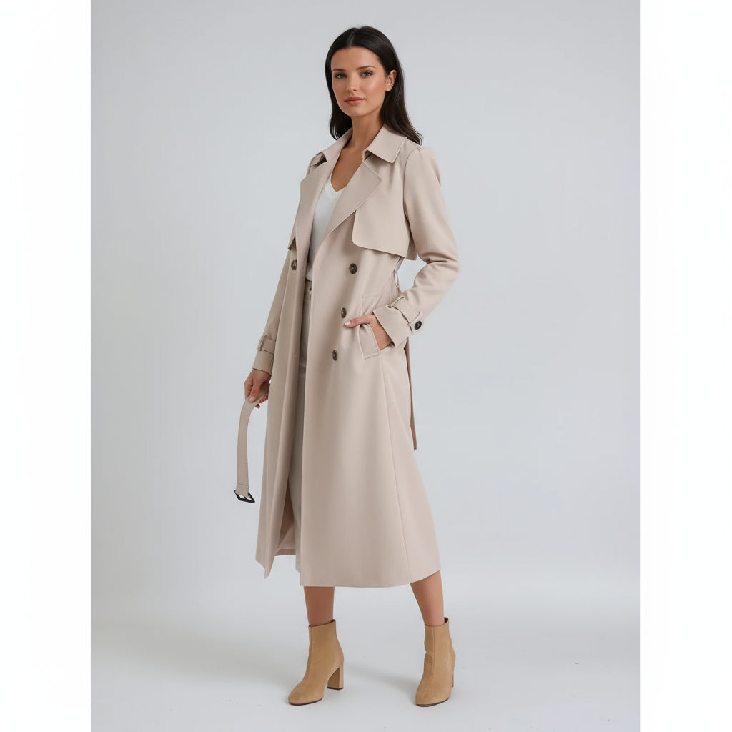 Amara | Belted Long Trench Coat