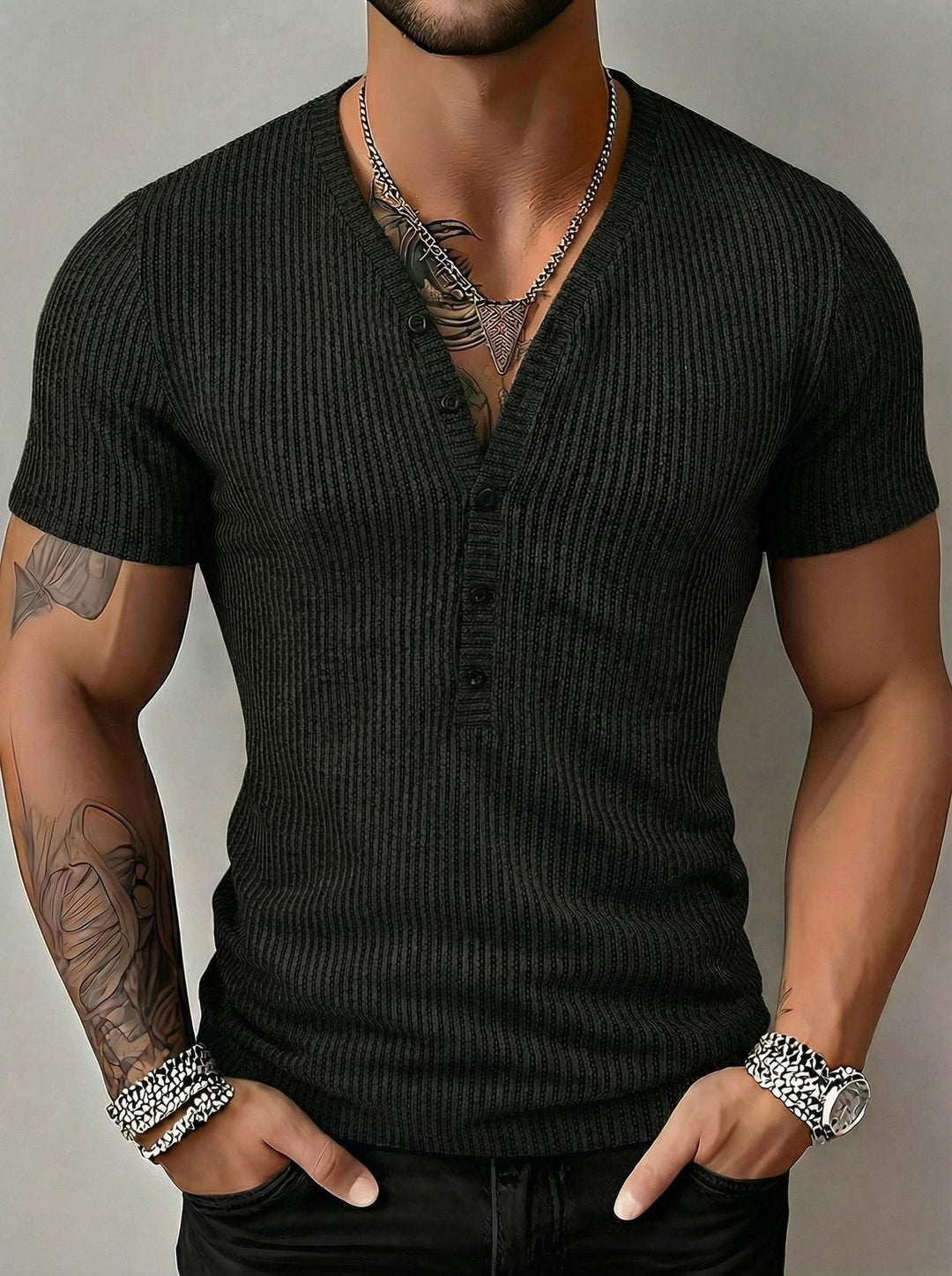 Enzo Button Knit
