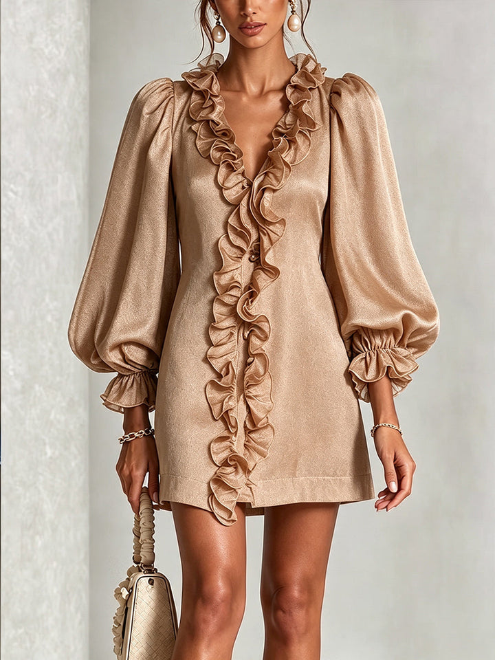 Emery | Elegant Ruffle Detail Mini Dress