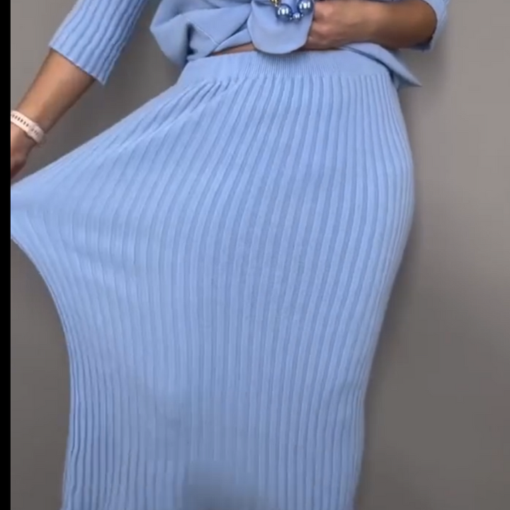 Matilda™ – Elegant Knit Sweater & Midi Skirt 2-Piece Set